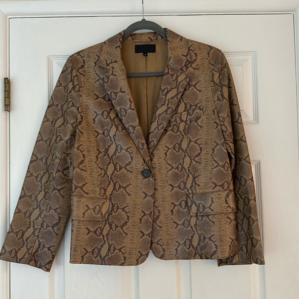 Nili Lotan Sylvie Snake Skin Python Lambskin Blaz… - image 1